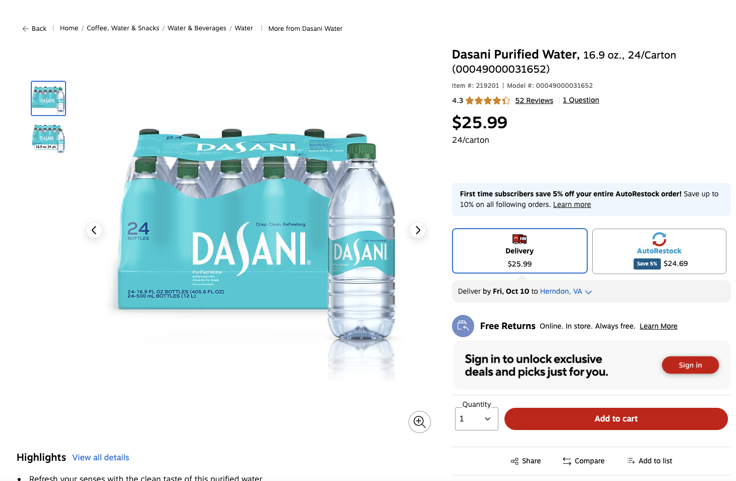 Staples Water